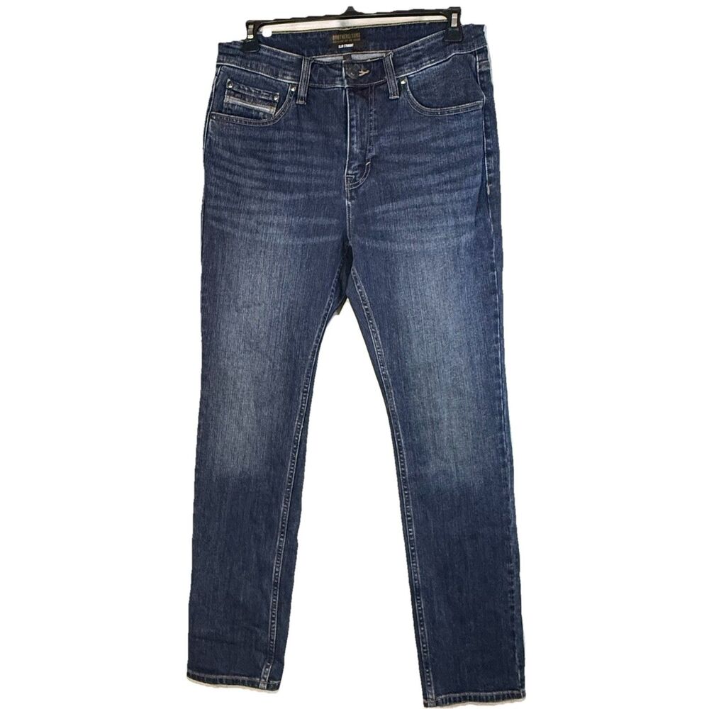Brothers and Sons Men's Dark  Wash Stretch Slim‎ Straight Jeans Size 33 x31